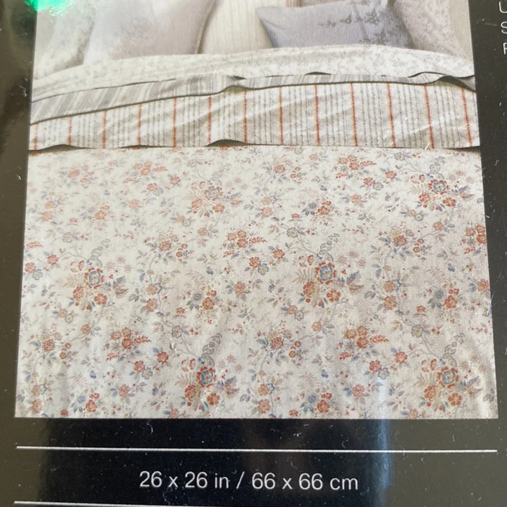 Ralph Lauren Carolyne European Sham white & gray.